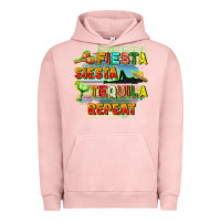 Pigment Salmon Fiesta siesta tequila repeat Urban Hoodie - FaDigitalArtStudio