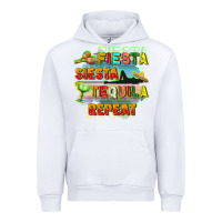 White Fiesta siesta tequila repeat Urban Hoodie - FaDigitalArtStudio