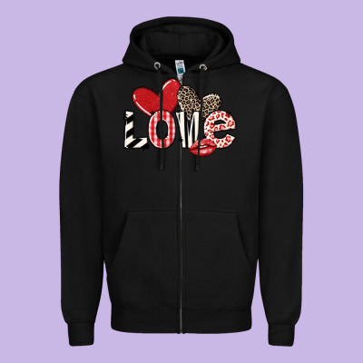 Love Zipper Hoodie Designed By Lillyallendesigns