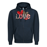 Navy love Zipper Hoodie - LillyAllenDesigns