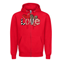 Red love Zipper Hoodie - LillyAllenDesigns