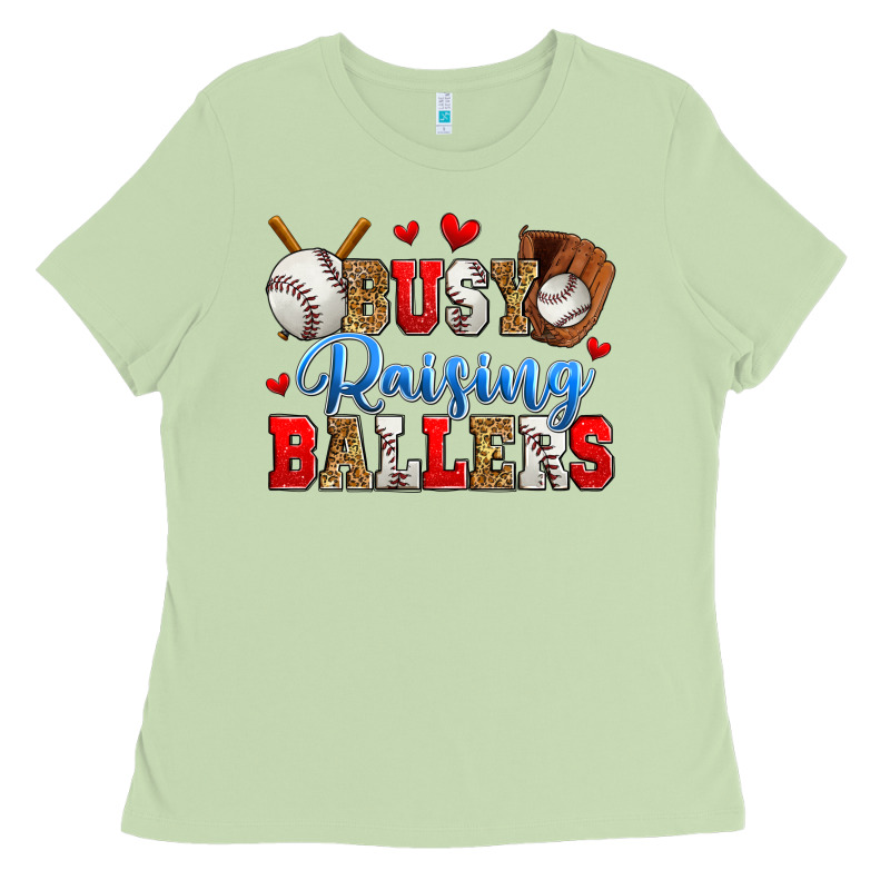 Busy Raising Ballers Baseball Ladies Tee by Zillion Design Studio | Teevron