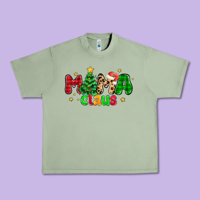 Mama Claus Urban Heavy Tee Designed By Nancycooperartshop