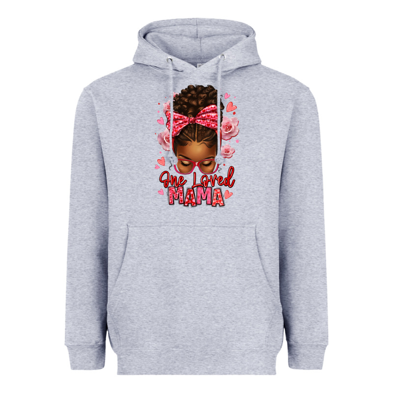 One Loved Mama Afro Messy Bun Heavyweight Hoodie by texasbilliewilder | Teevron