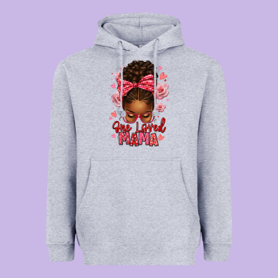 One Loved Mama Afro Messy Bun Heavyweight Hoodie Designed By Texasbilliewilder