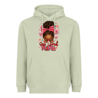 Matcha one loved mama afro messy bun Heavyweight Hoodie - texasbilliewilder