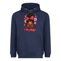 Navy one loved mama afro messy bun Heavyweight Hoodie - texasbilliewilder