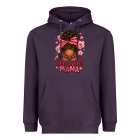 Plum one loved mama afro messy bun Heavyweight Hoodie - texasbilliewilder
