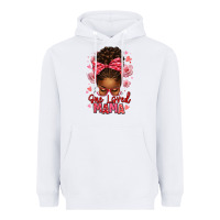White one loved mama afro messy bun Heavyweight Hoodie - texasbilliewilder