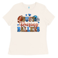 Bone busy raising ballers american football Ladies Tee - Zillion Design Studio
