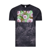 Cloud Black pink roses with leopard background Vintage Tee - LillyAllenDesigns
