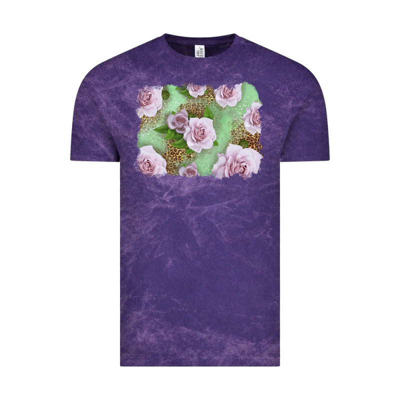 Pink Roses With Leopard Background Vintage Tee by LillyAllenDesigns | Teevron