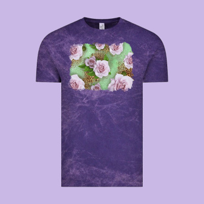 Pink Roses With Leopard Background Vintage Tee Designed By Lillyallendesigns