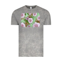 Cloud Rock pink roses with leopard background Vintage Tee - LillyAllenDesigns