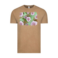 Vintage Coffee pink roses with leopard background Vintage Tee - LillyAllenDesigns