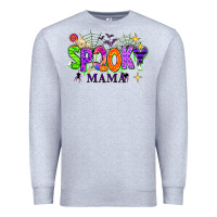 Heather Grey Halloween Spooky Mama Premium Sweatshirt - texasbilliewilder