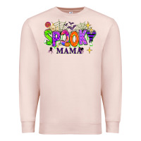 Pale Pink Halloween Spooky Mama Premium Sweatshirt - texasbilliewilder