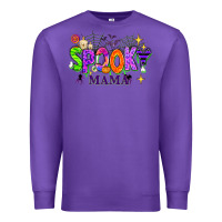 Purple Halloween Spooky Mama Premium Sweatshirt - texasbilliewilder
