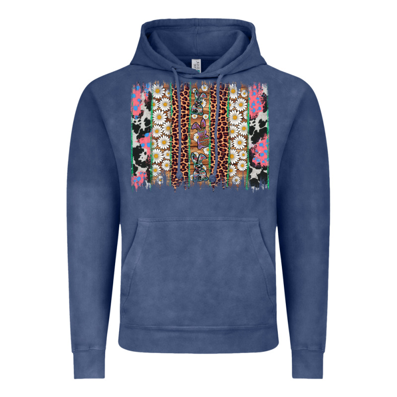 Easter Leopard Cowhide Bunny Brush Stroke Vintage Hoodie by Artiststas | Teevron