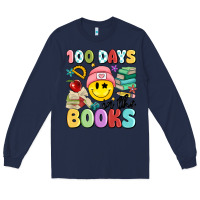 Navy 100 days in the books Long Sleeve Tee - MaliasSmallBusiness