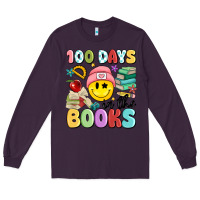 Plum 100 days in the books Long Sleeve Tee - MaliasSmallBusiness