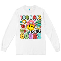 White 100 days in the books Long Sleeve Tee - MaliasSmallBusiness
