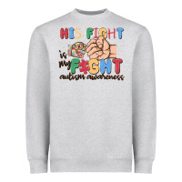 Heather Grey his fight is my fight autism awareness Heavyweight Sweatshirt - MaliasSmallBusiness