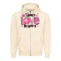 Sandshell teach love inspire teacher valentines day Zipper Hoodie - LillyAllenDesigns