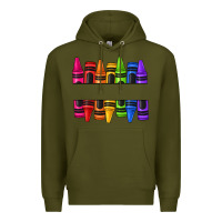 Army Green custom name crayons Premium Hoodie - texasbilliewilder