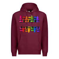 Burgundy custom name crayons Premium Hoodie - texasbilliewilder