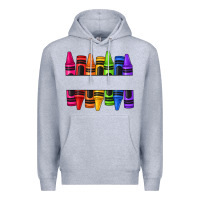 Heather Grey custom name crayons Premium Hoodie - texasbilliewilder