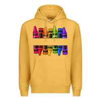 Mustard custom name crayons Premium Hoodie - texasbilliewilder