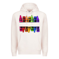 Pale Pink custom name crayons Premium Hoodie - texasbilliewilder