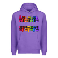 Purple custom name crayons Premium Hoodie - texasbilliewilder