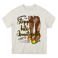 Cream steppin' into juneteenth heels Heavy Core Tee - HRA Design Shop