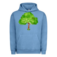 Pigment Pebble Blue tree fa element 1 Urban Hoodie - FaDigitalArtStudio