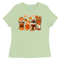 Matcha Fall Coffee Cups Ladies Tee - texasbilliewilder