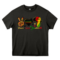 Asphalt peace love juneteenth raised fist Heavy Core Tee - HRA Design Shop