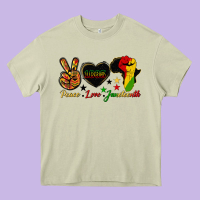 Peace Love Juneteenth Raised Fist Heavy Core Tee Designed By Hra Design Shop