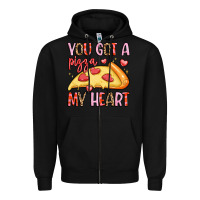 Black you got a pizza my heart Zipper Hoodie - LillyAllenDesigns