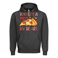 Charcoal Heather you got a pizza my heart Zipper Hoodie - LillyAllenDesigns