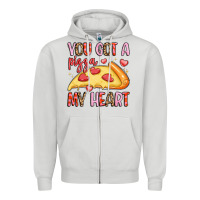 Dove Grey you got a pizza my heart Zipper Hoodie - LillyAllenDesigns