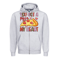 Heather Grey you got a pizza my heart Zipper Hoodie - LillyAllenDesigns