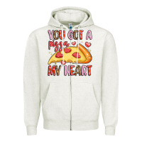 Oatmeal Heather you got a pizza my heart Zipper Hoodie - LillyAllenDesigns