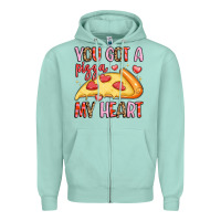 Seafoam you got a pizza my heart Zipper Hoodie - LillyAllenDesigns