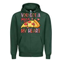 Sports Green you got a pizza my heart Zipper Hoodie - LillyAllenDesigns