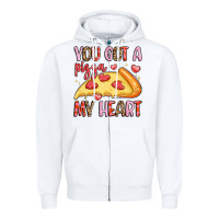 White you got a pizza my heart Zipper Hoodie - LillyAllenDesigns