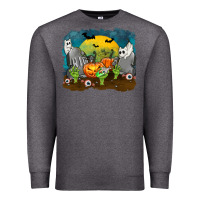 Charcoal Heather Cemetery with Ghost Cats Premium Sweatshirt - texasbilliewilder