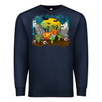 Navy Cemetery with Ghost Cats Premium Sweatshirt - texasbilliewilder