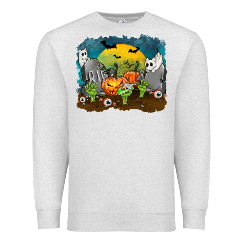 Cemetery With Ghost Cats Premium Sweatshirt by texasbilliewilder | Teevron